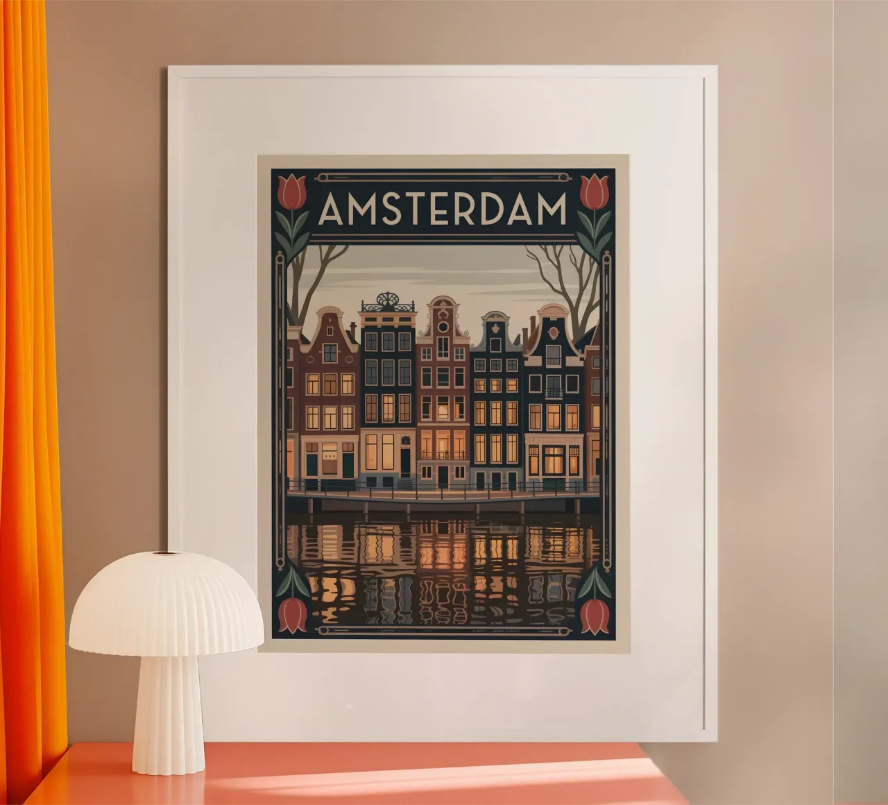 Poster di viaggio nostalgico di Amsterdam carta hahnemühle da Vintage Travel Art