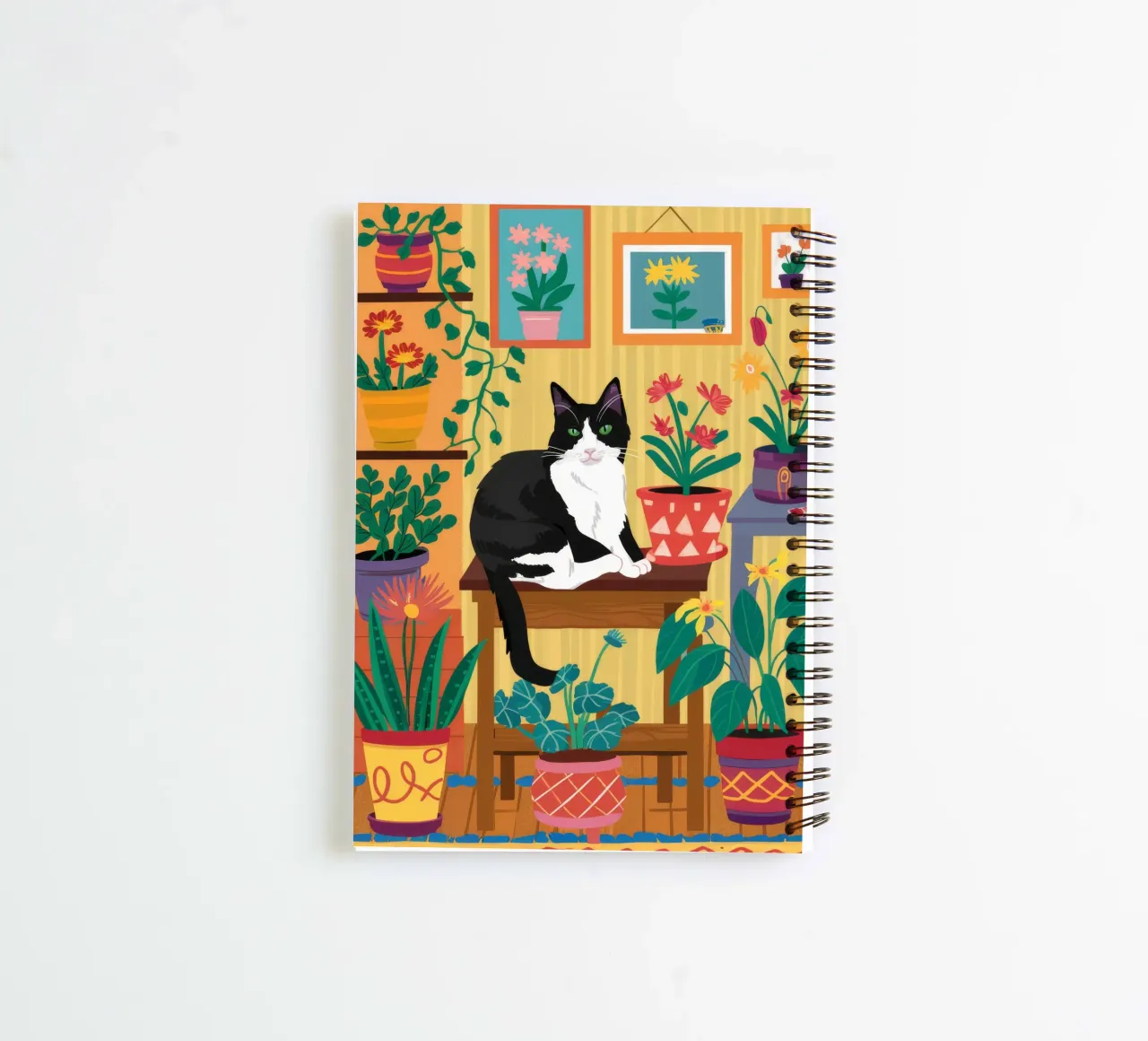 Tuxedo Cat Sanctuary spiral notebook by FadeAura