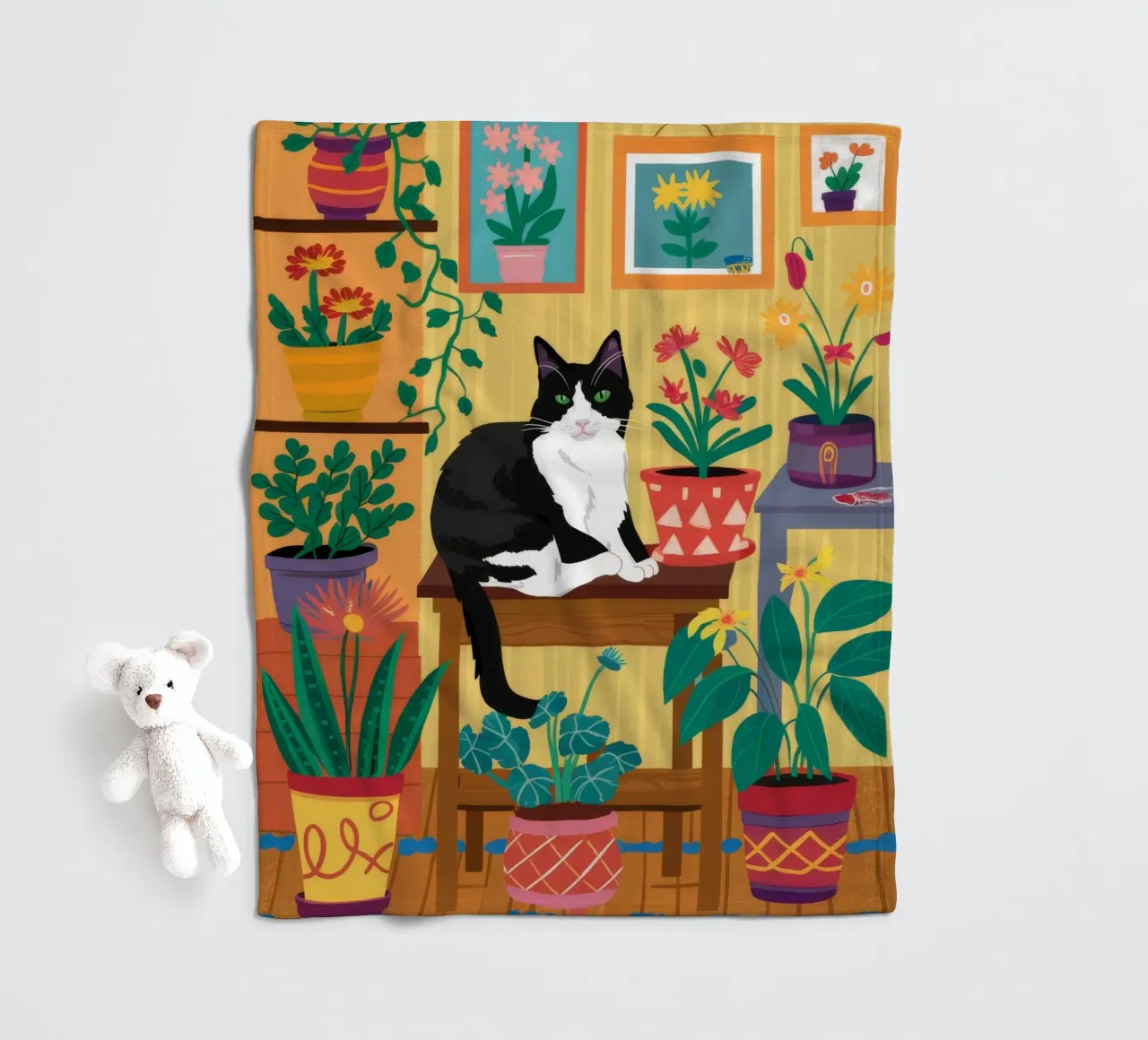 Tuxedo Cat Sanctuary Fleecedecke von FadeAura