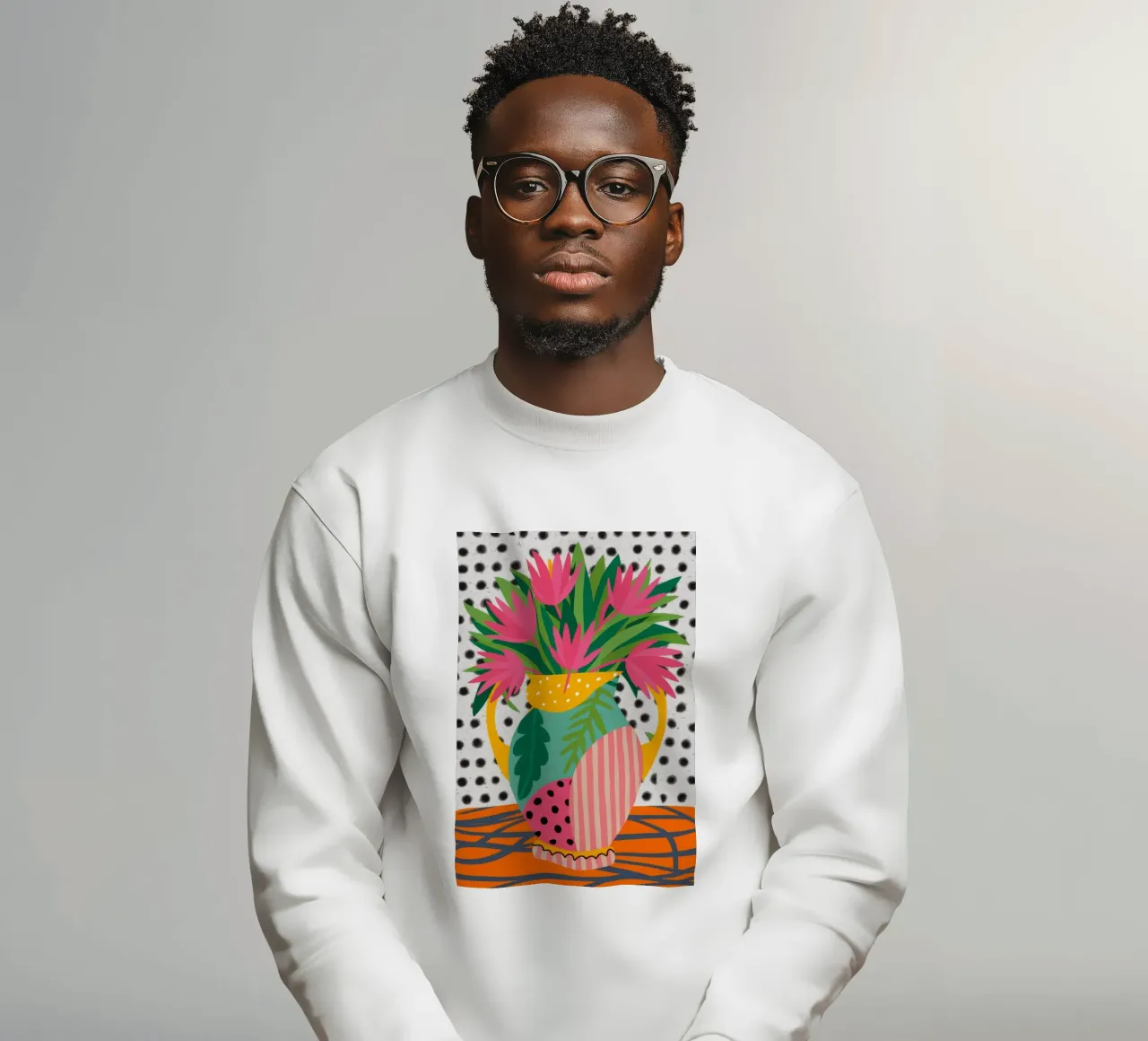 Striped Vase Tulip Pop sweatshirt by Stone Decade
