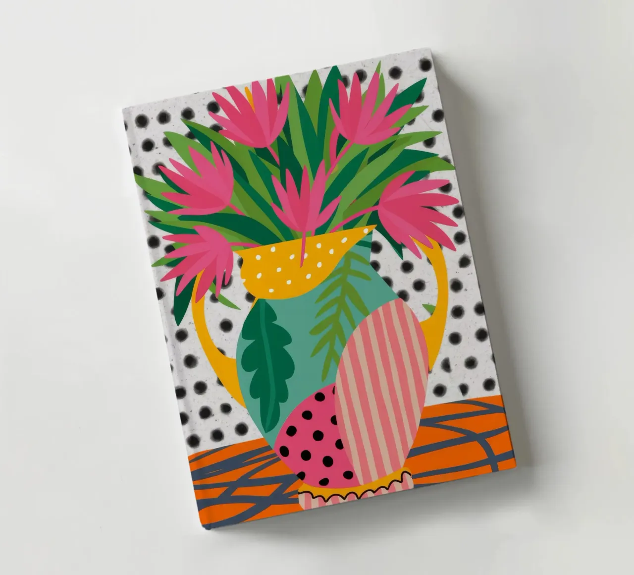 Striped Vase Tulip Pop notebook by Stone Decade