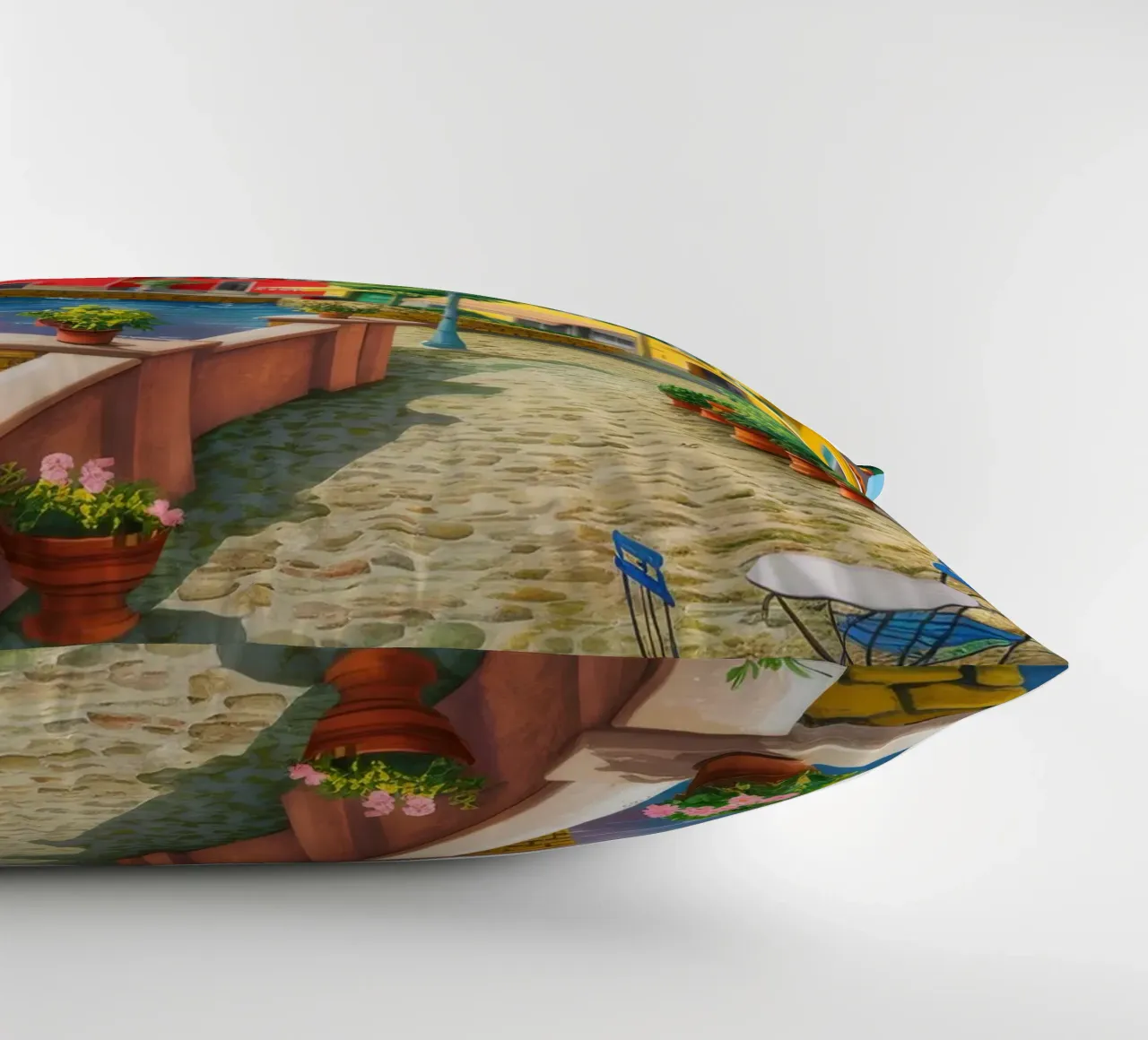 Positano Harbor View decorative cushion by FadeAura