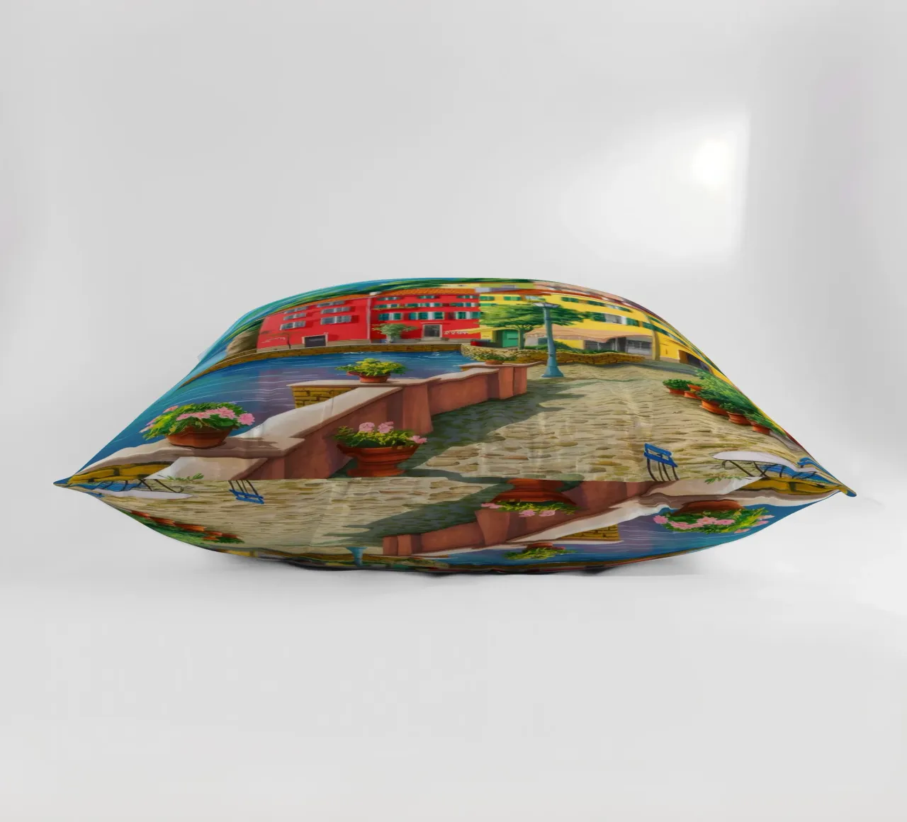 Positano Harbor View decorative cushion by FadeAura