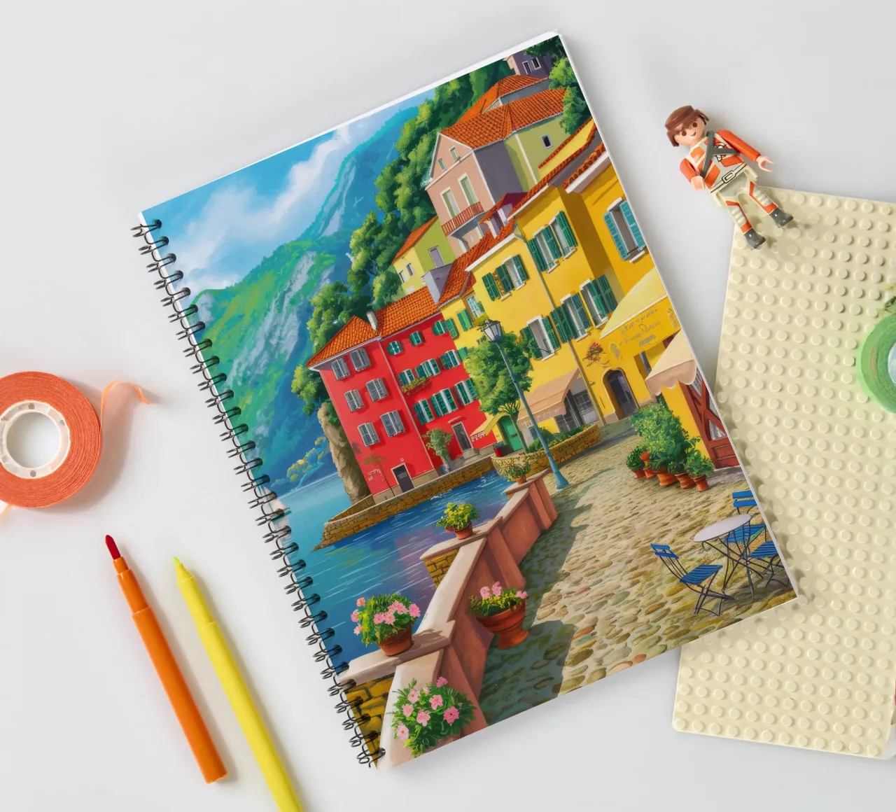Positano Harbor View spiral notebook by FadeAura