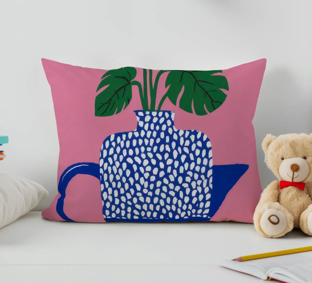 Pianta a pois blu cuscino da Muse Artworks