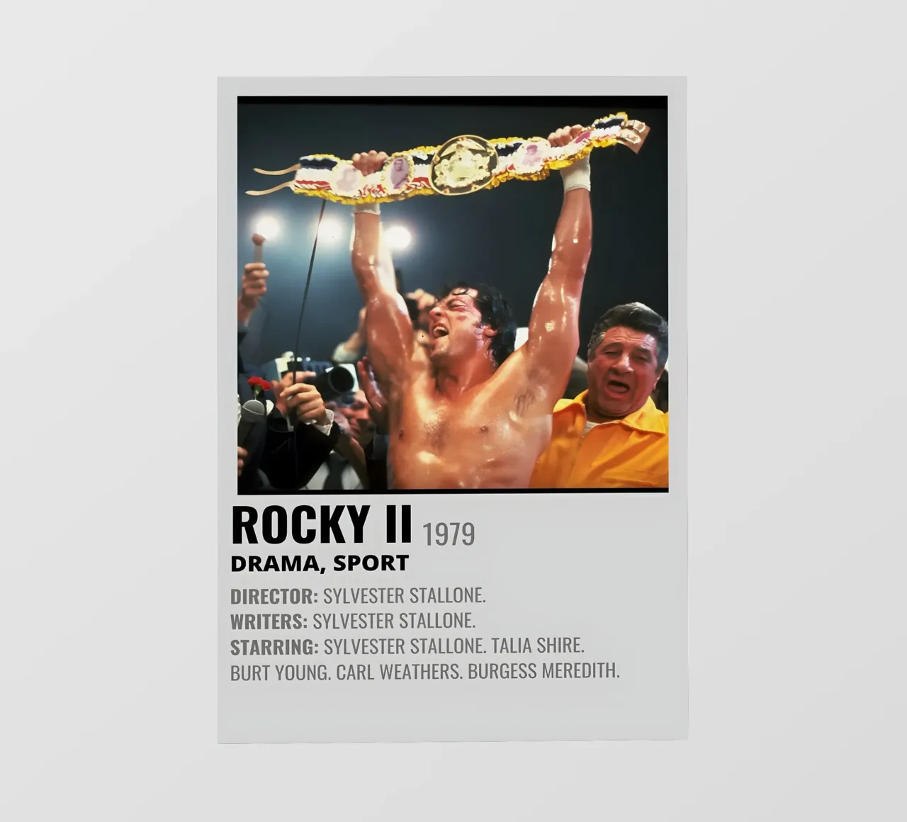 ROCKY II 1979 pellicola backlit da MVFminimalist