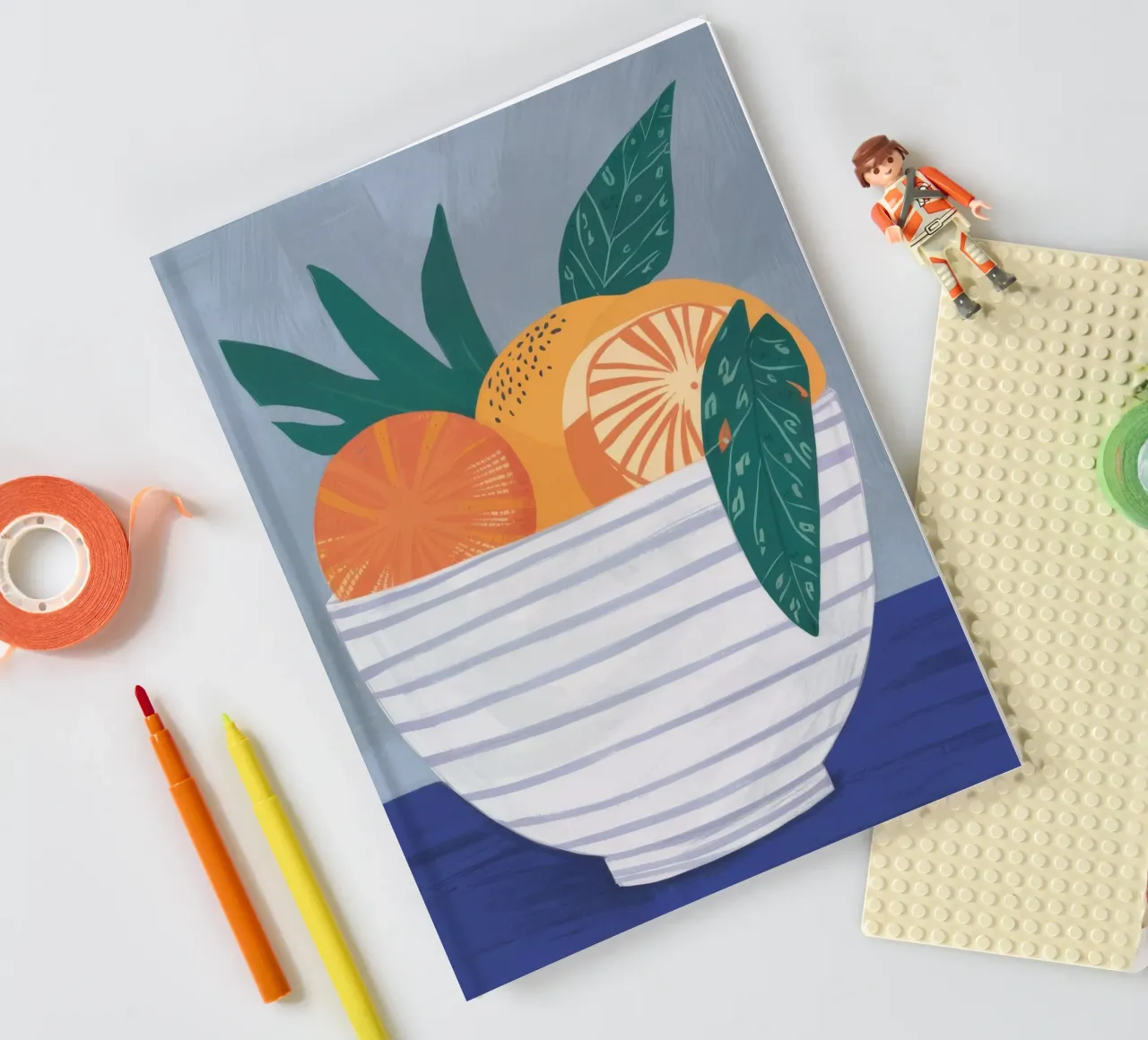 Bols d'oranges rayés carnet de notes de Haven Fantasy