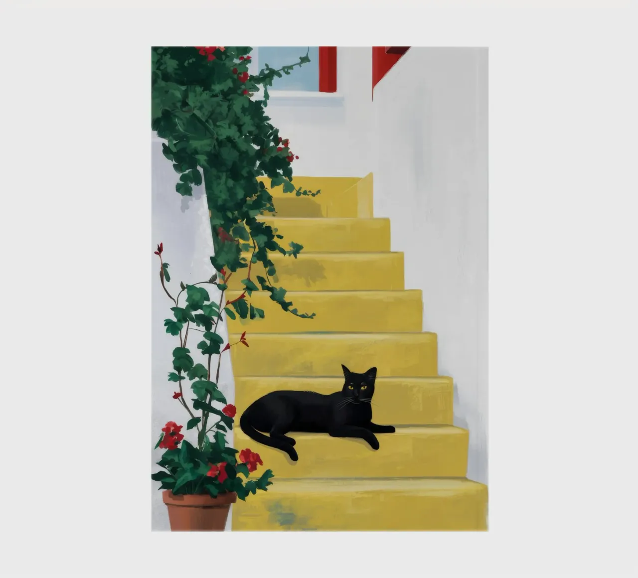 Yellow Steps Black Cat notebook by FadeAura