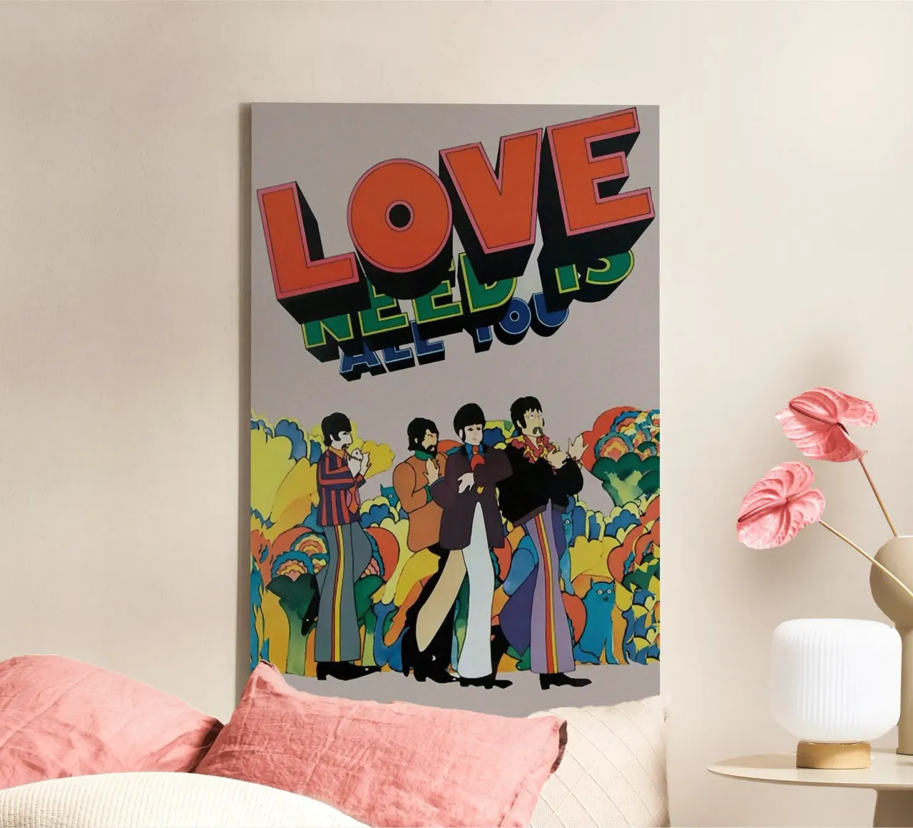 Beatles dakterras keert weer terug canvas met Baklijst van nabcu