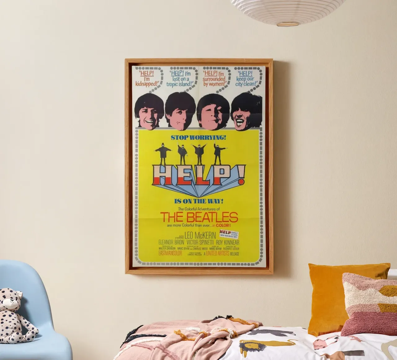 Levende liefde van Beatles canvas met Baklijst van nabcu