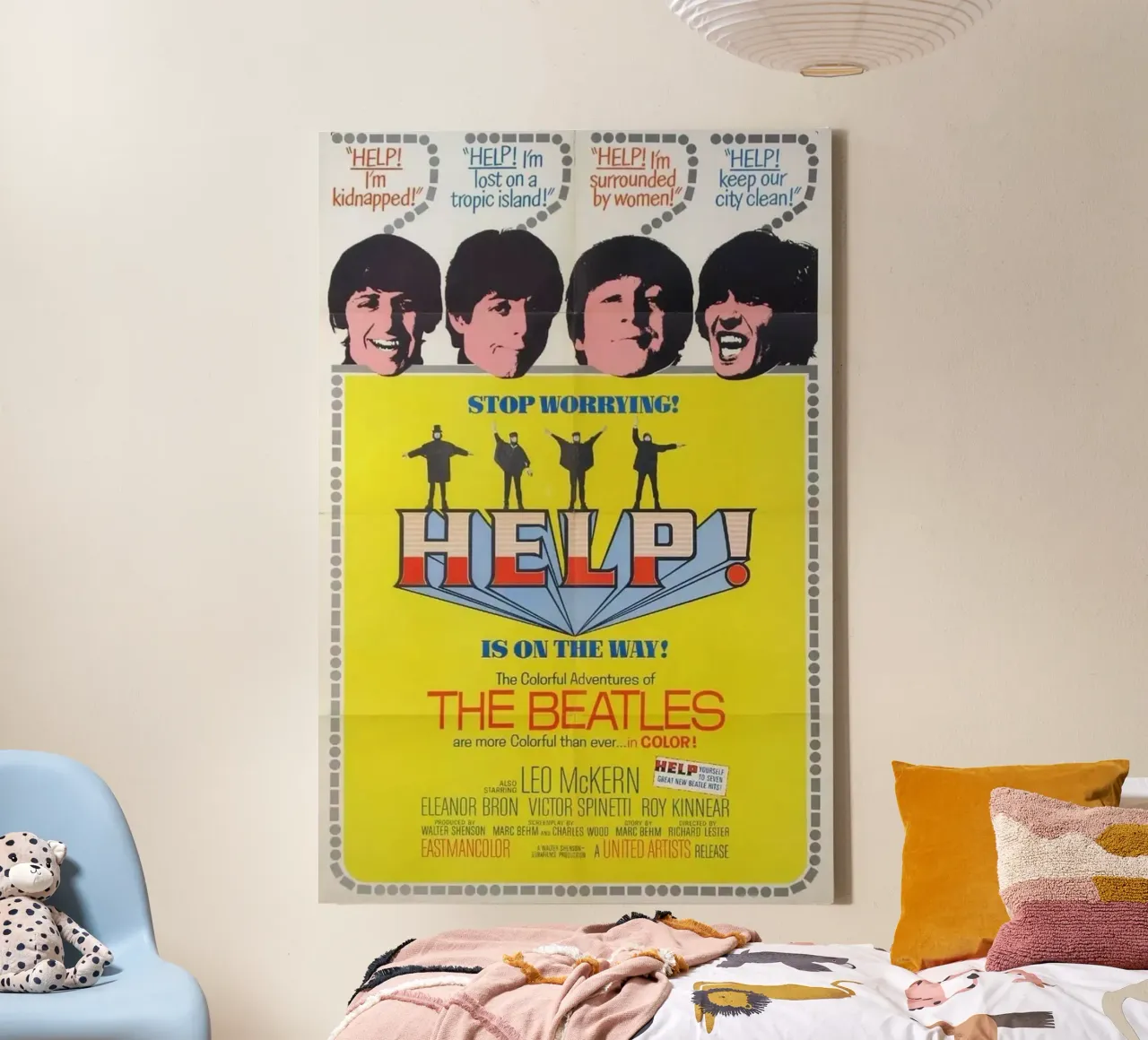Levende liefde van Beatles canvas met Baklijst van nabcu