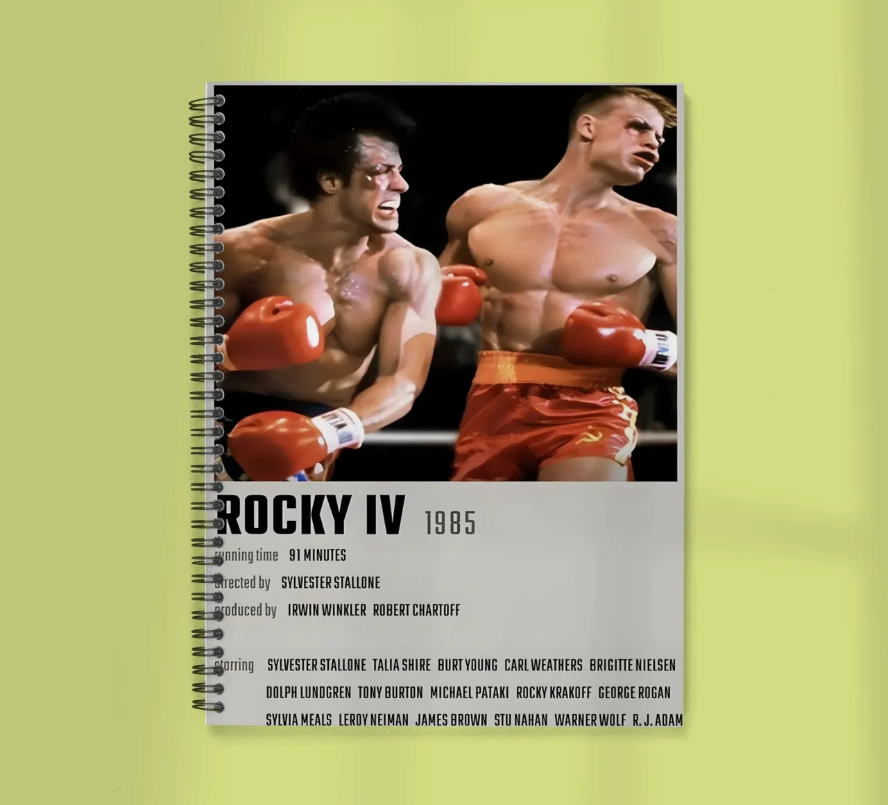 ROCKY IV 1985 spiral notebook by MVFminimalist