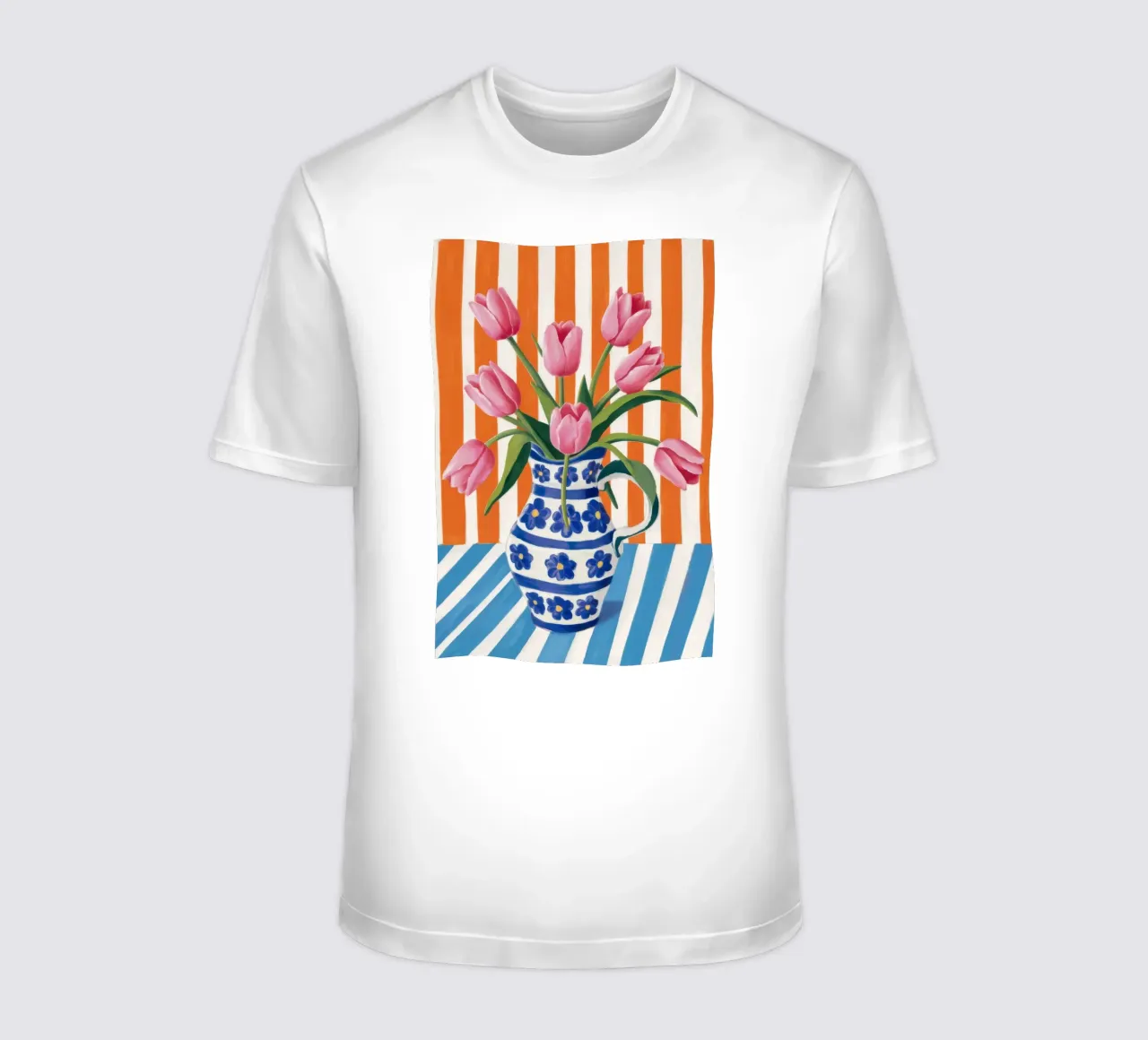 Tulipani in vaso a righe t-shirt da Haven Fantasy