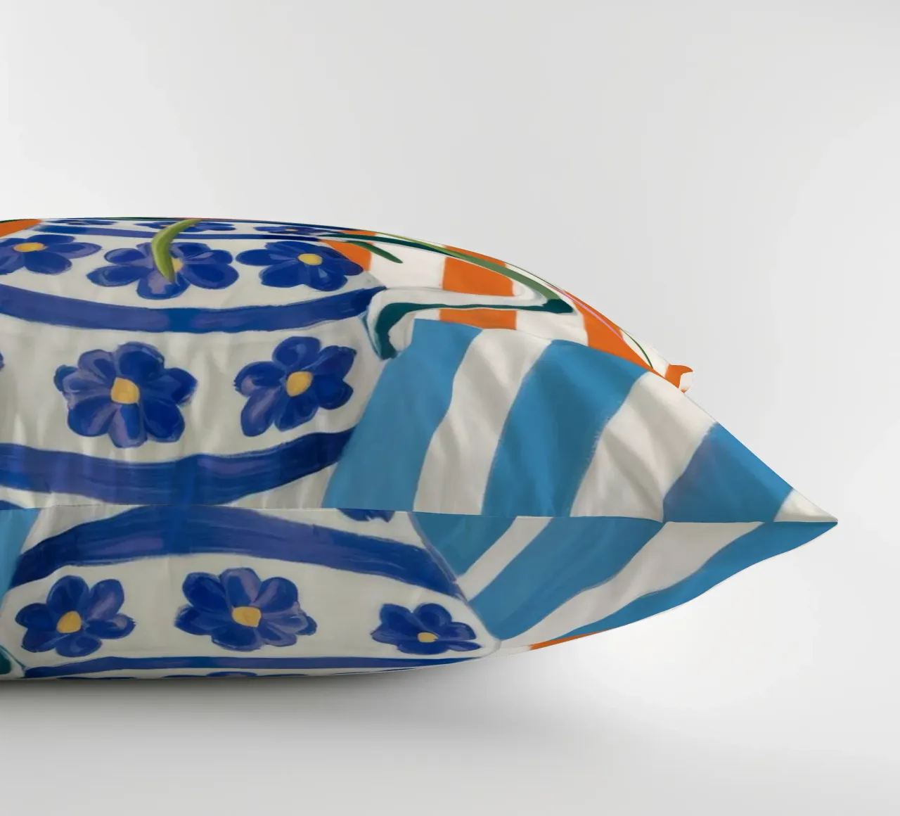 Tulipani in vaso a righe cuscino da Haven Fantasy