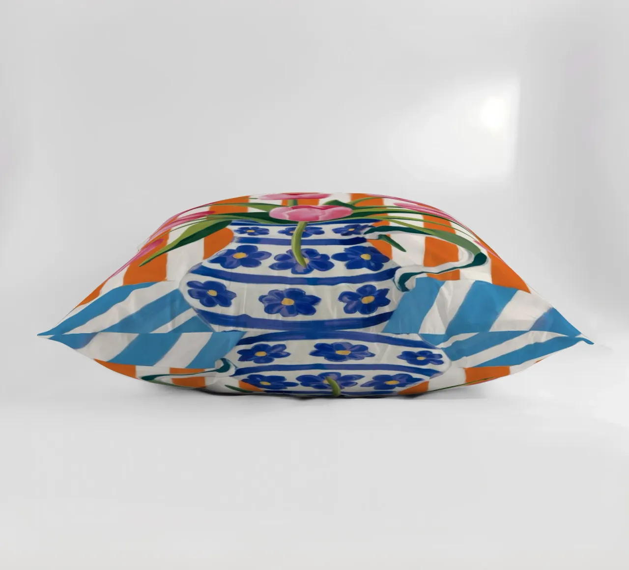 Tulipani in vaso a righe cuscino da Haven Fantasy