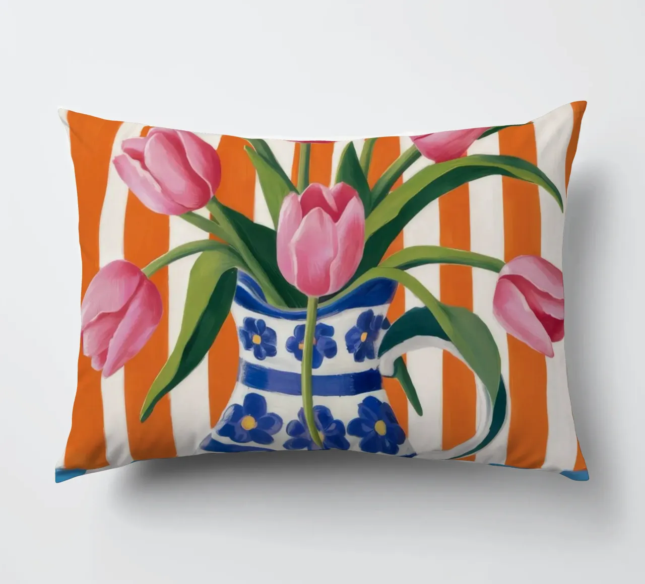 Tulipani in vaso a righe cuscino da Haven Fantasy