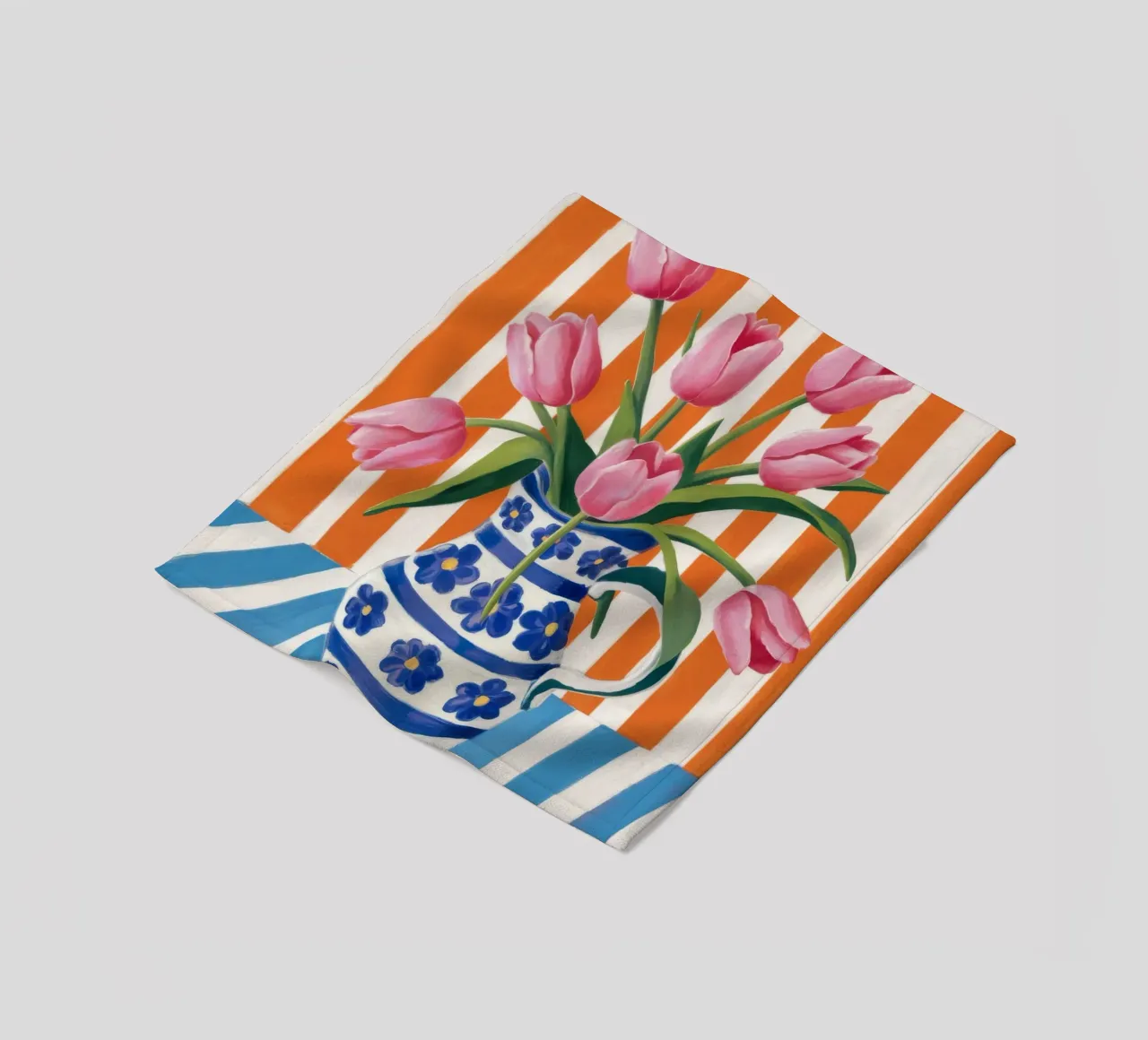 Tulipani in vaso a righe coperta in pile da Haven Fantasy