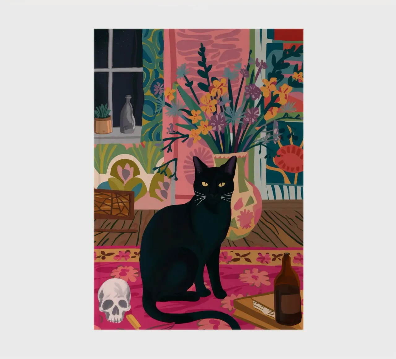Skull and Cat Stillness notebook by Stone Decade