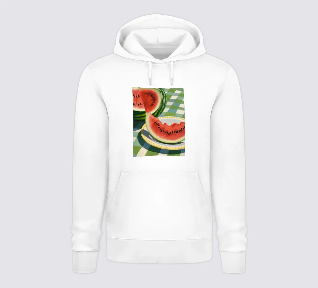 Watermelon Gingham Picnic felpa con cappuccio da FadeAura