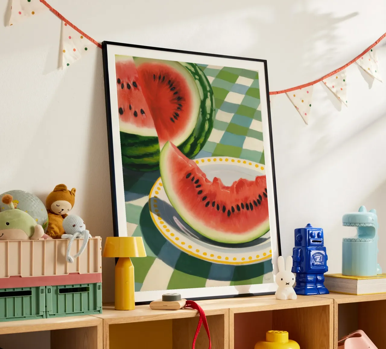 Wassermelone Gingham Picknick Hahnemühle von FadeAura