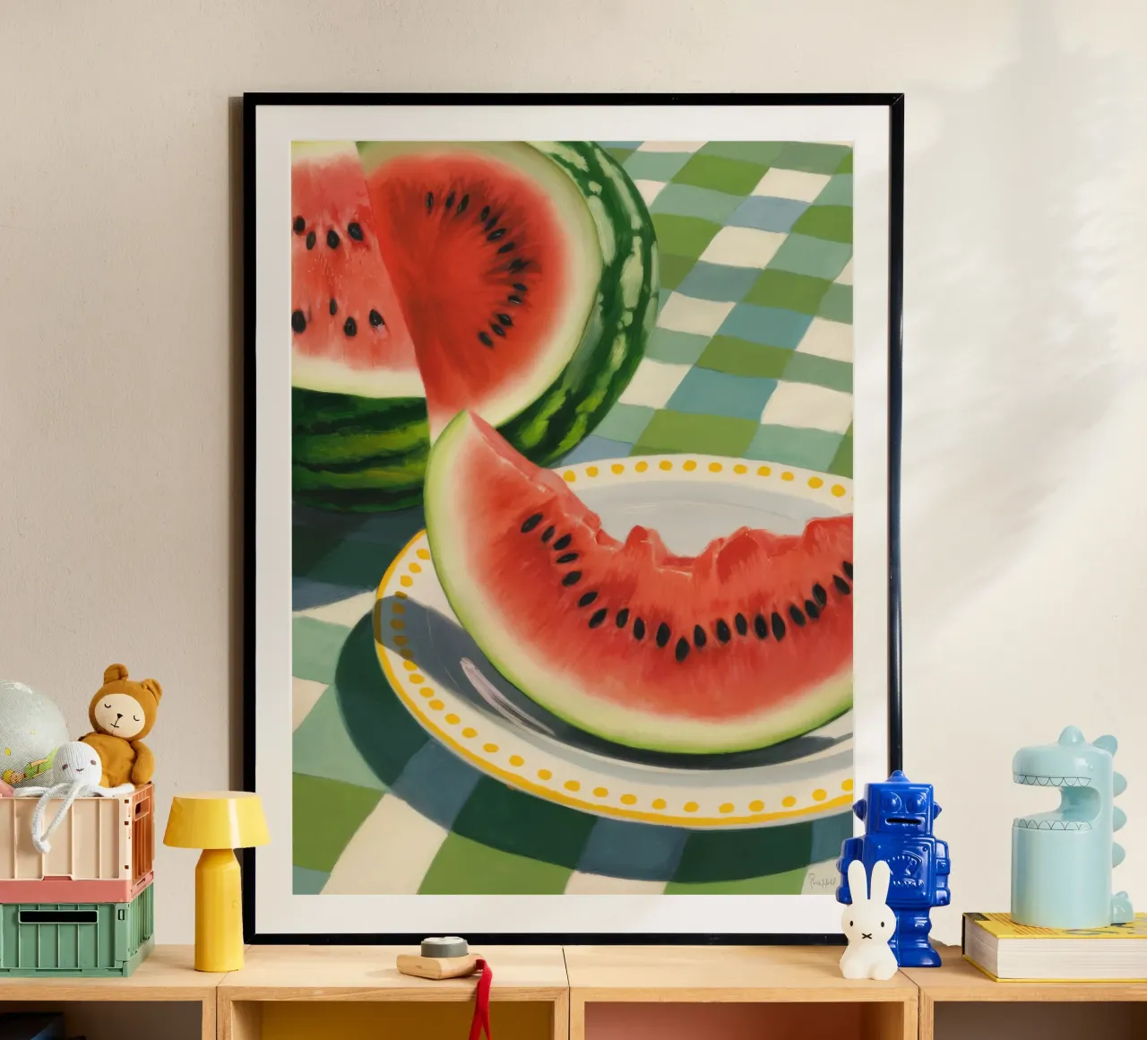 Wassermelone Gingham Picknick Hahnemühle von FadeAura