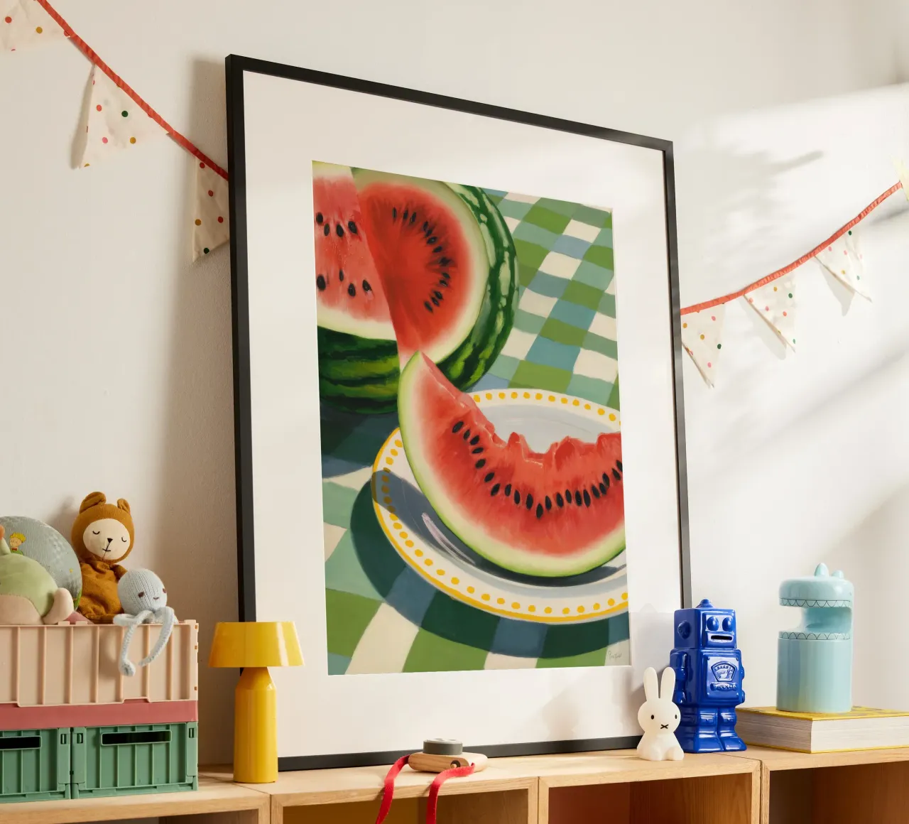 Wassermelone Gingham Picknick Hahnemühle von FadeAura