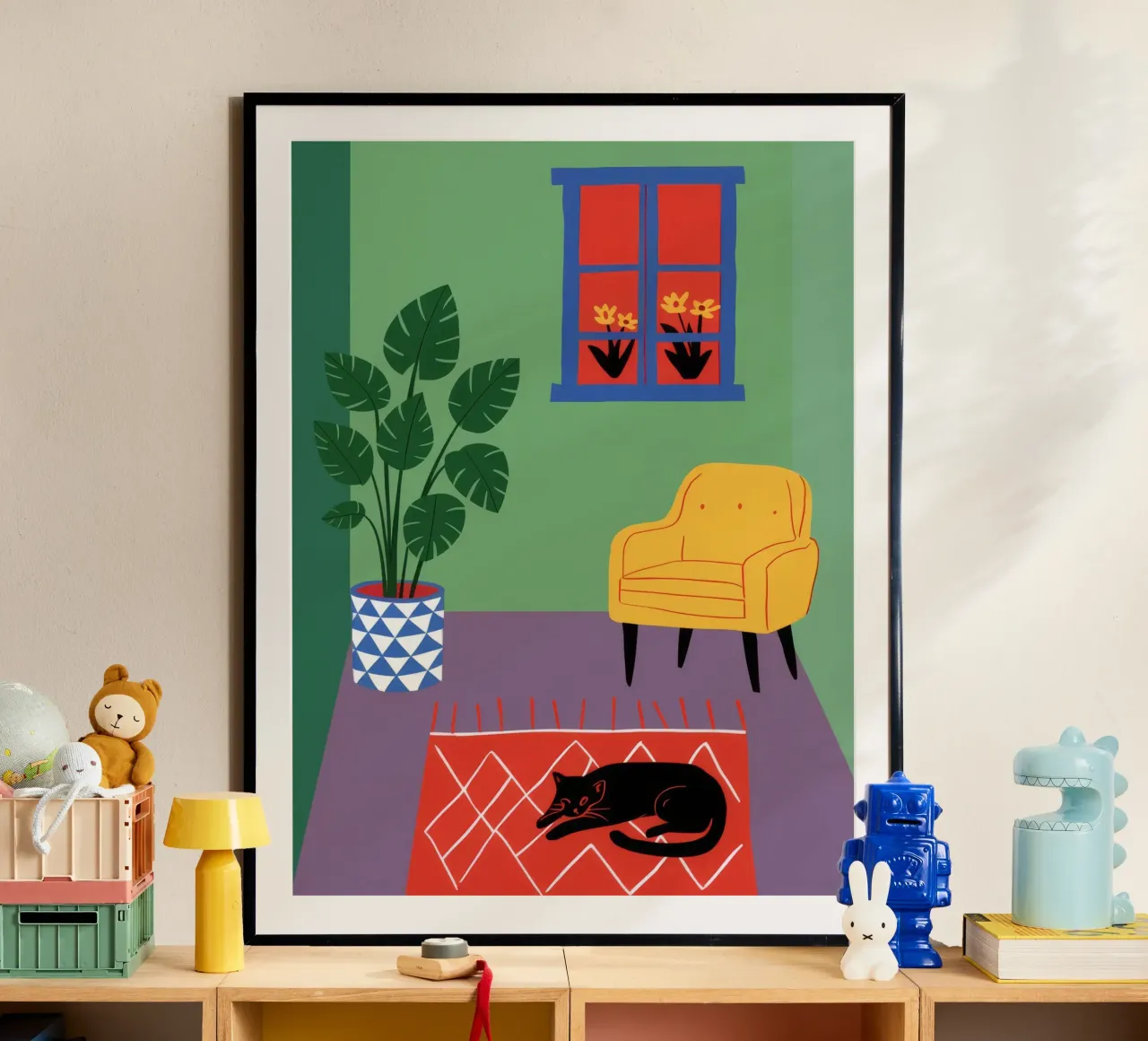 Chaise jaune Chat noir hahnemühle de Haven Fantasy