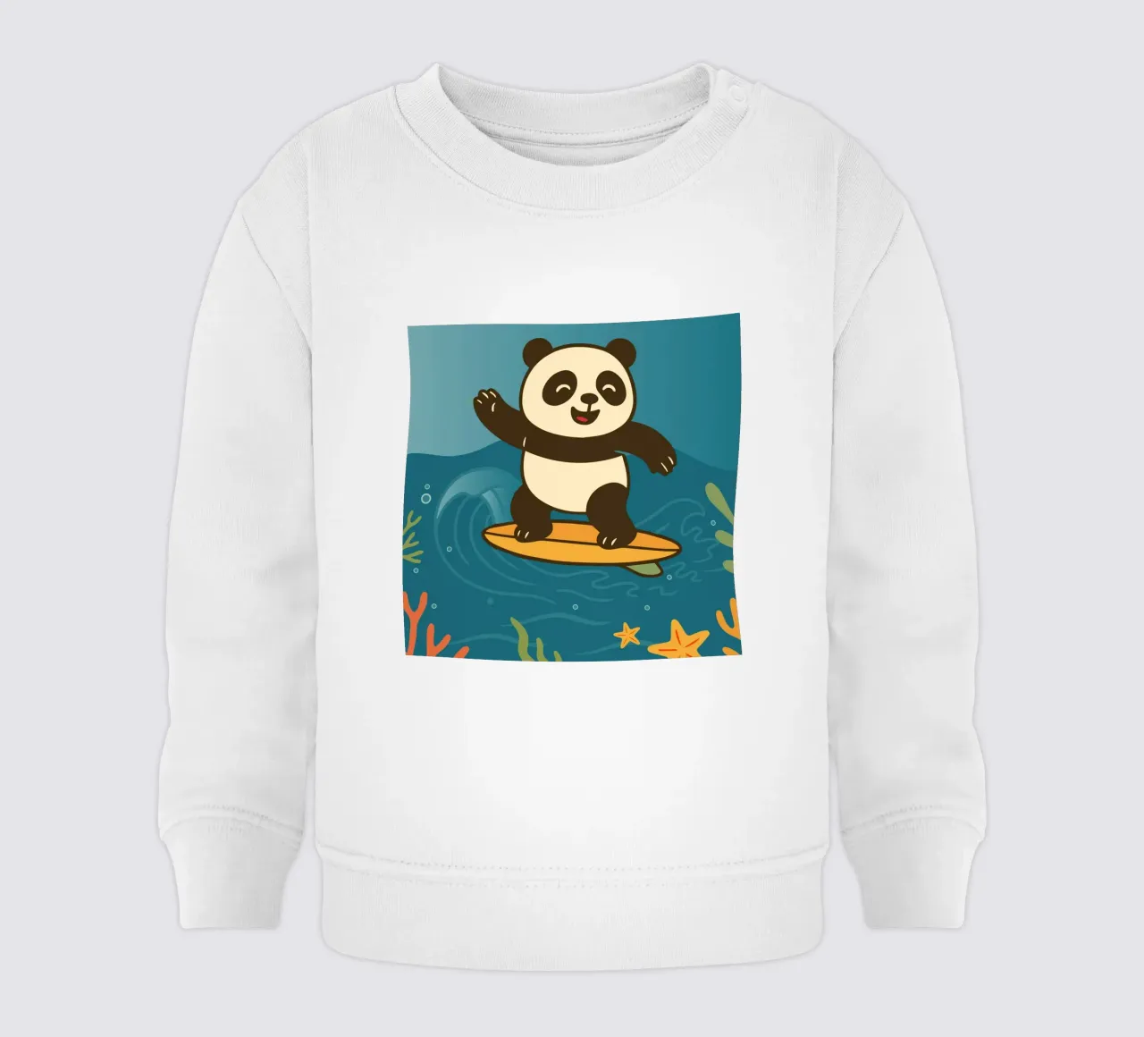 Felice panda che fa surf - illustrazione estiva felpa neonato da namosh