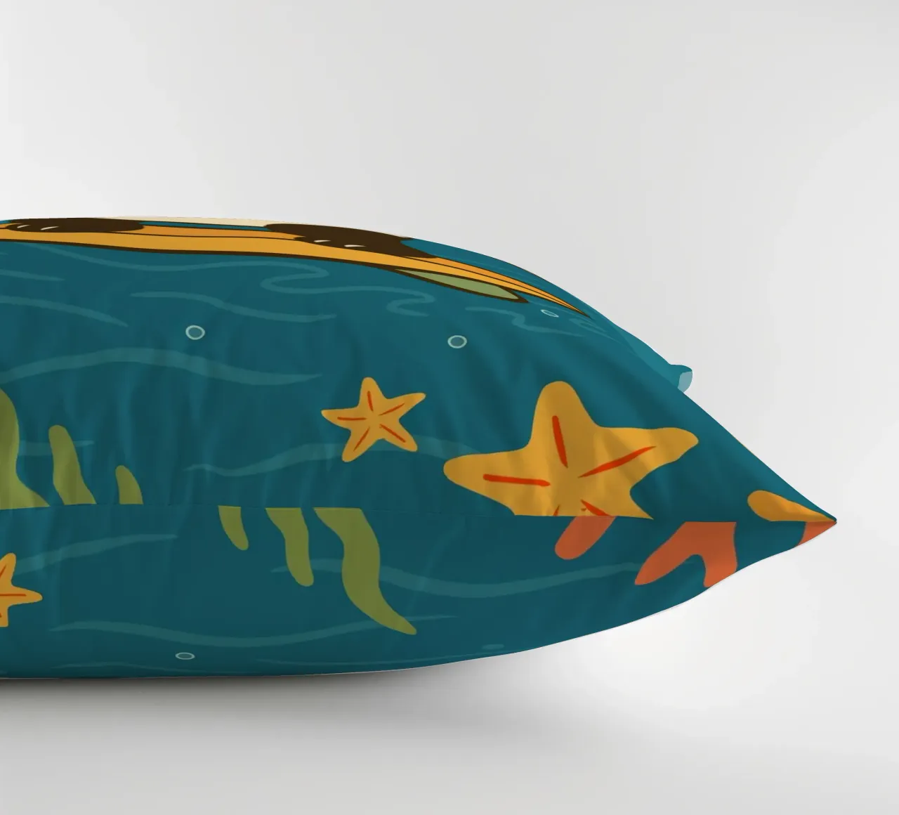 Felice panda che fa surf - illustrazione estiva cuscino da namosh
