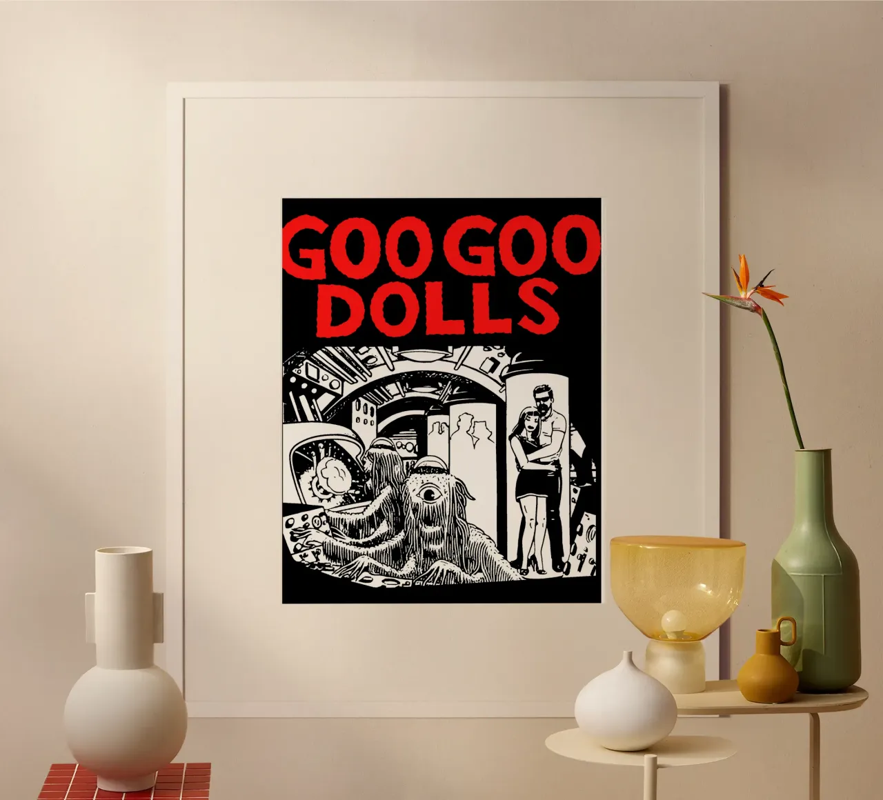 Goo Goo Dolls - Rock poster met houten frame van Deepness