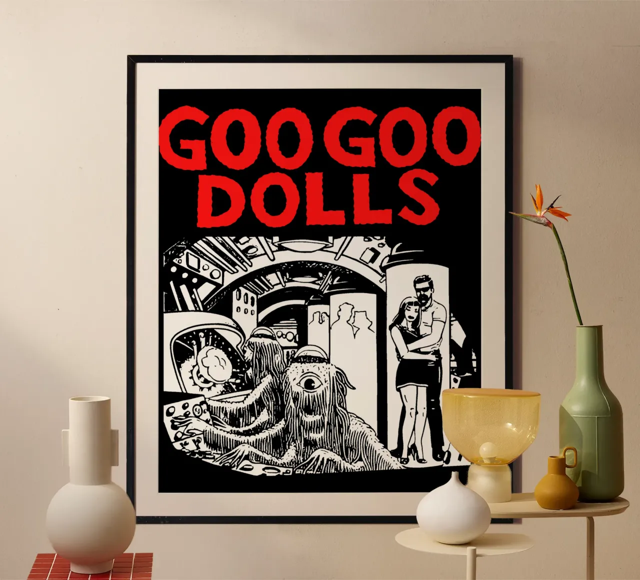 Goo Goo Dolls - Rock poster met houten frame van Deepness