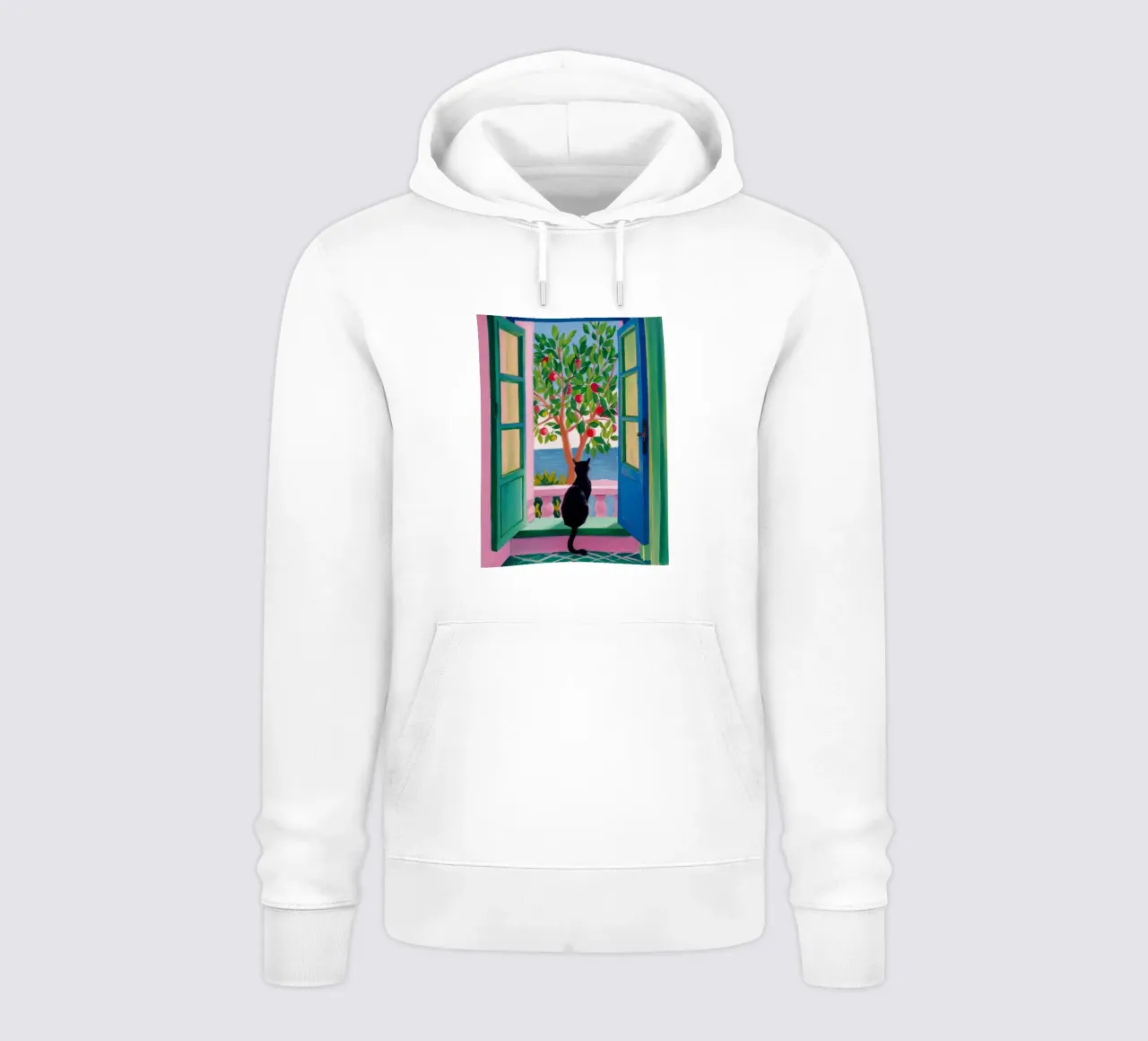 Jardin des chats de fenêtre sweat à capuche de FadeAura