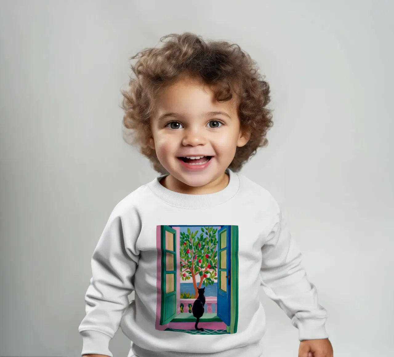 Window Cat Garden baby sweatshirt by FadeAura