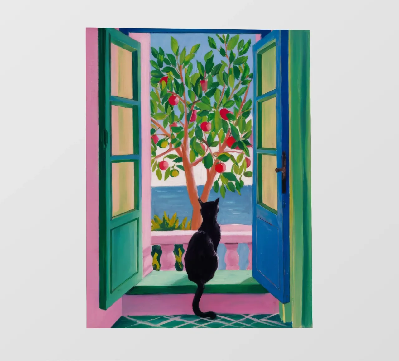 Window Cat Garden backlit film by FadeAura
