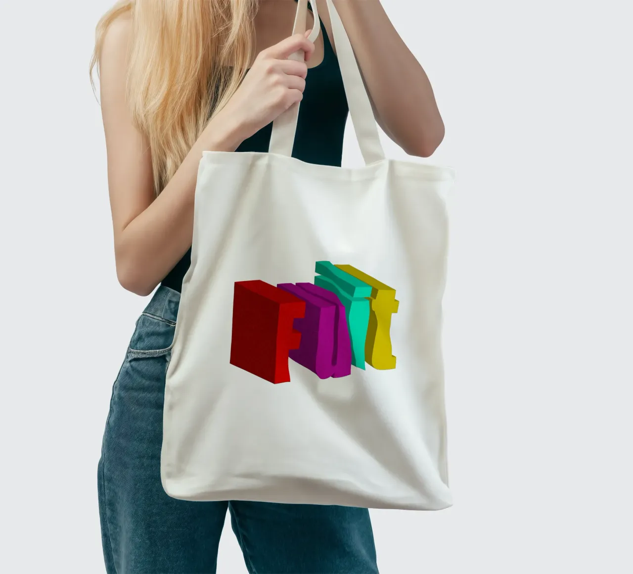 Frutta Typo Stile colorato borsa in juta da Urban Life