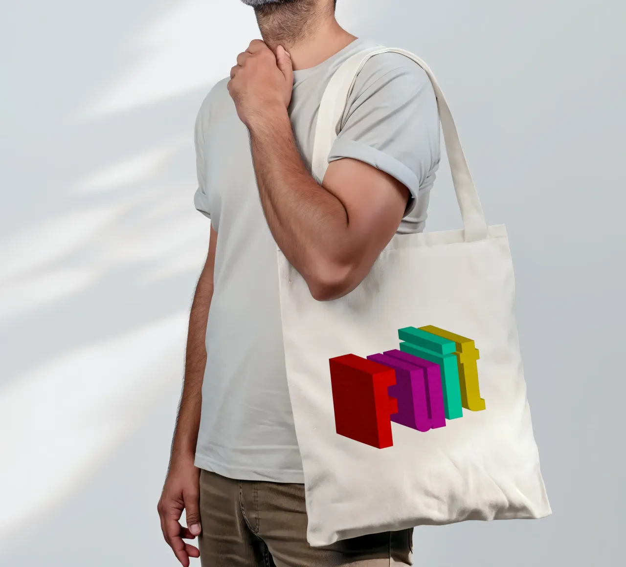 Frutta Typo Stile colorato borsa in juta da Urban Life