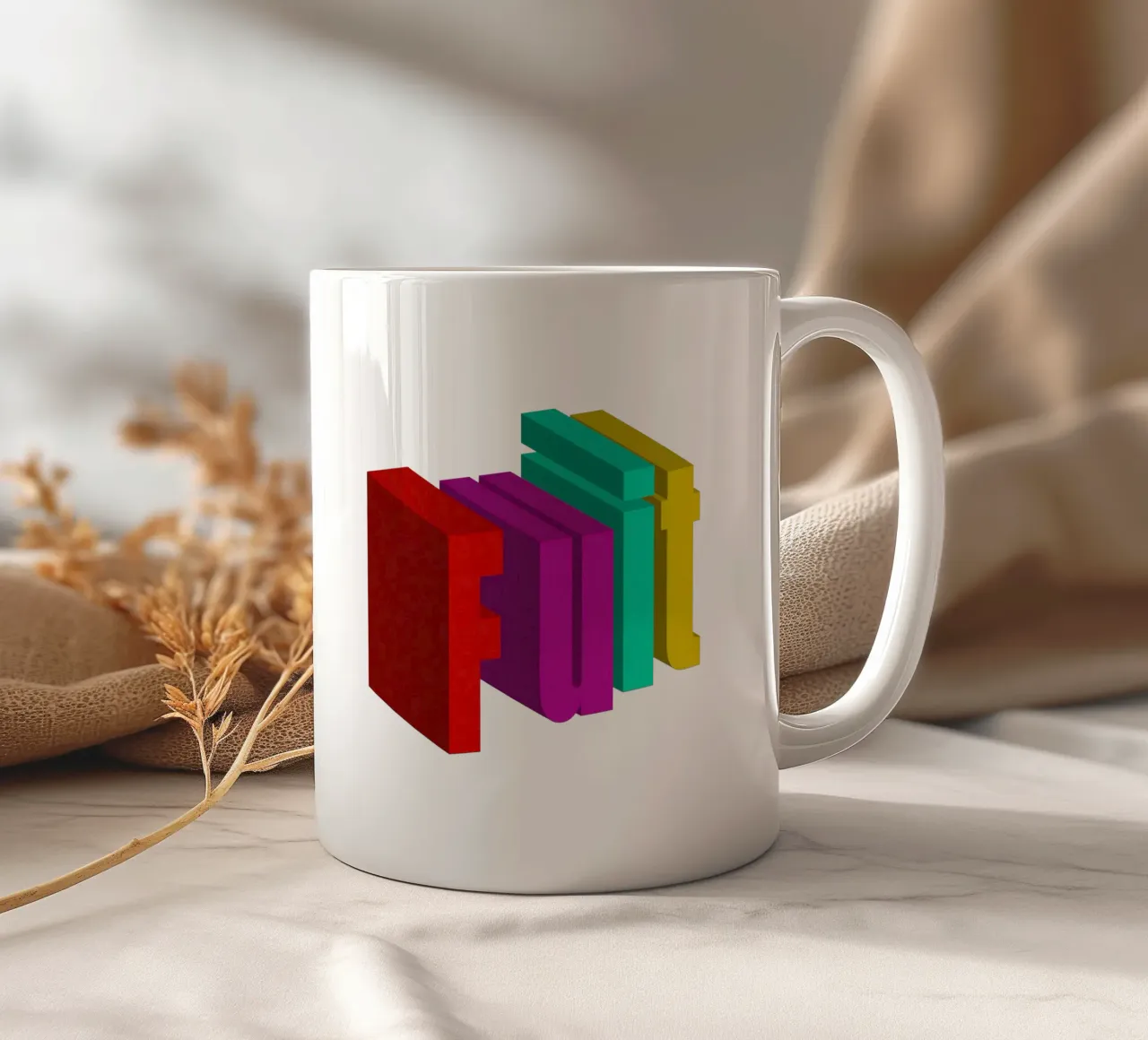 Frutta Typo Stile colorato tazza in ceramica da Urban Life