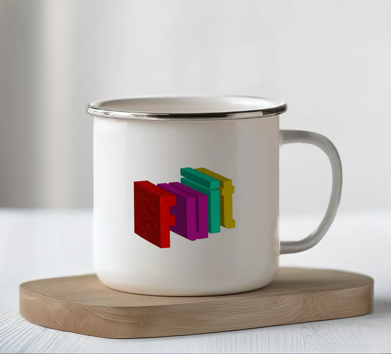 Frutta Typo Stile colorato tazza in smalto da Urban Life