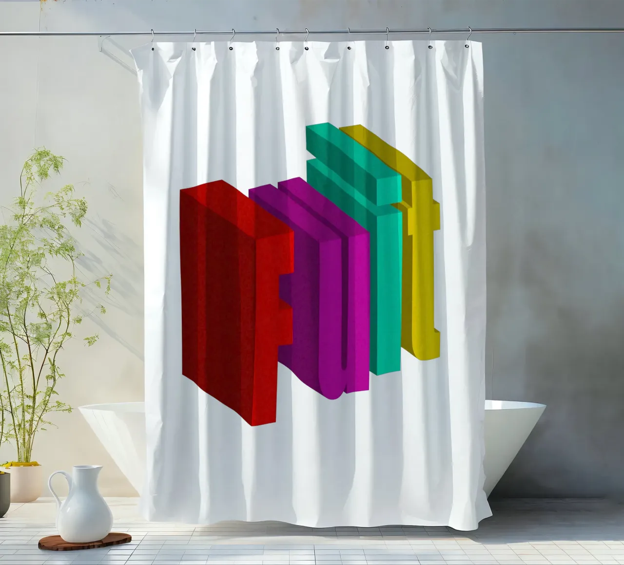 Frutta Typo Stile colorato tenda da doccia da Urban Life