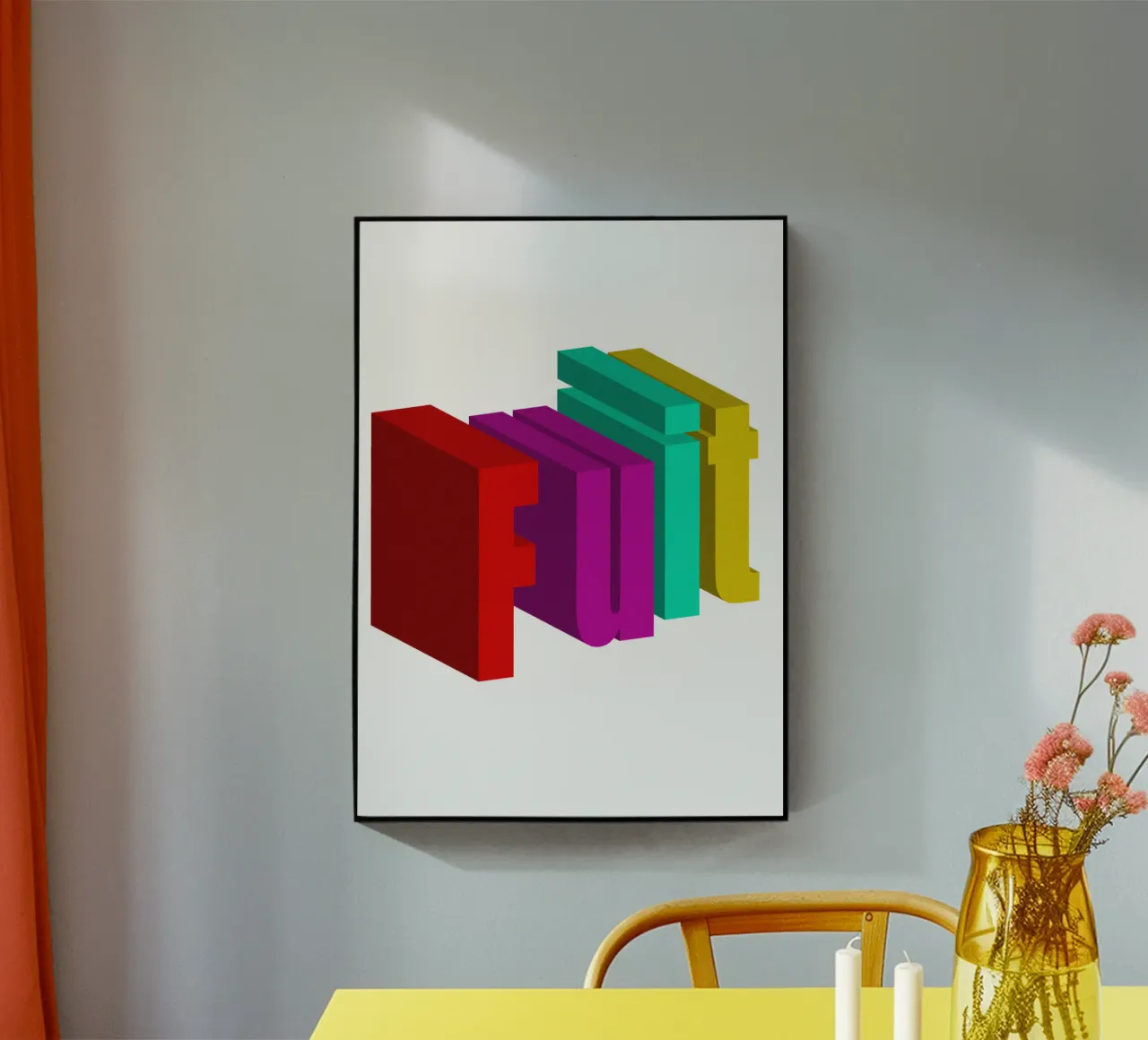 Frutta Typo Stile colorato plexiglass da Urban Life