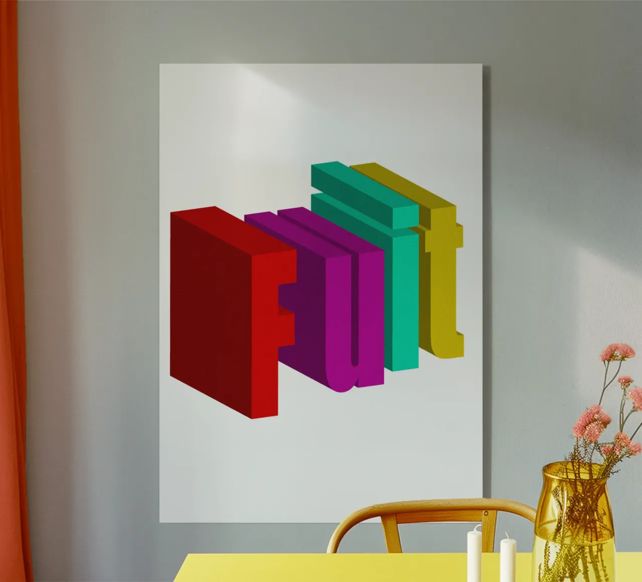 Frutta Typo Stile colorato plexiglass da Urban Life