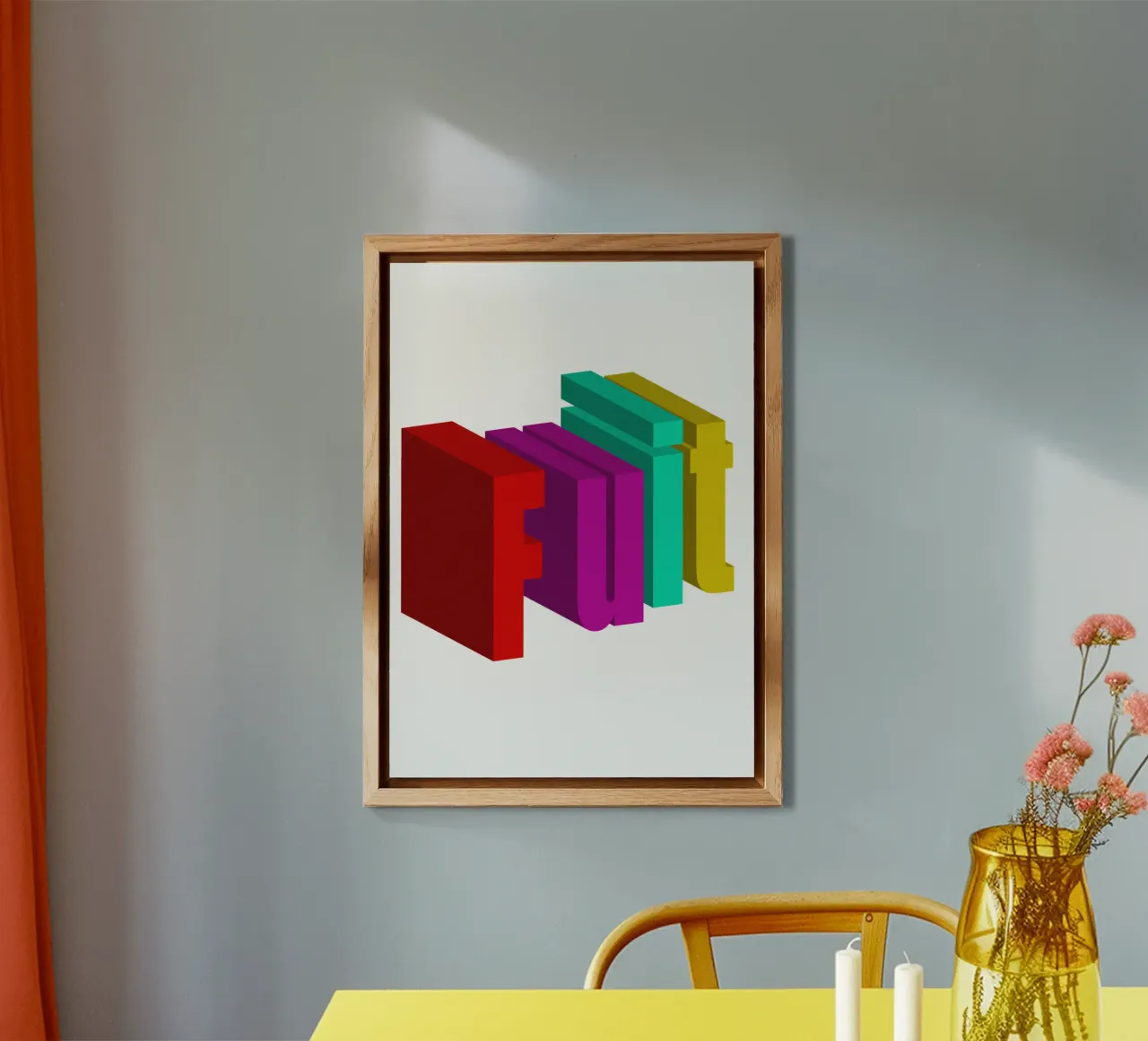 Frutta Typo Stile colorato alluminio dibond da Urban Life