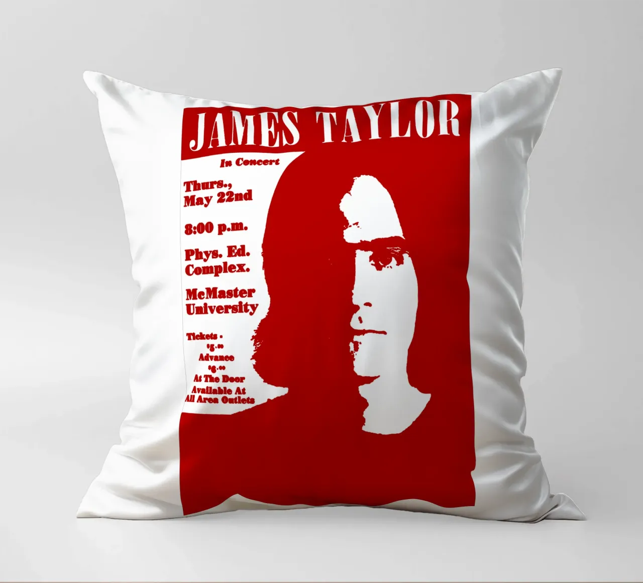 James Taylor - Singer decorative cushion by Deepness