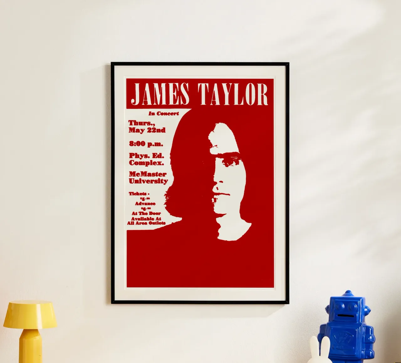James Taylor - Singer poster con telaio in legno da Deepness
