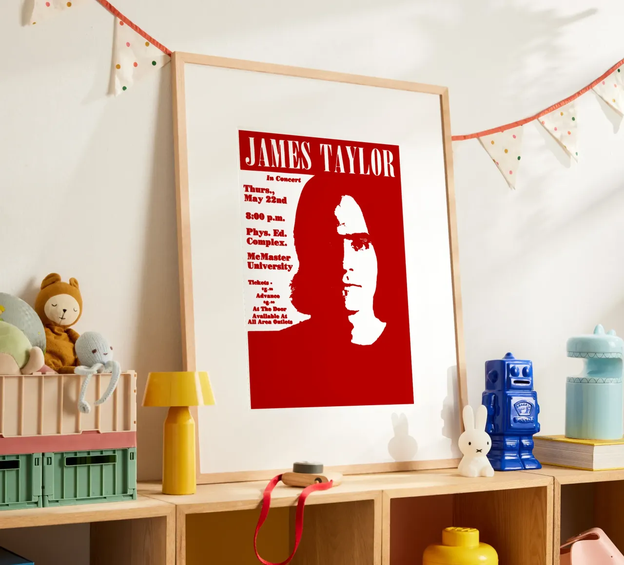 James Taylor - Singer poster con telaio in legno da Deepness