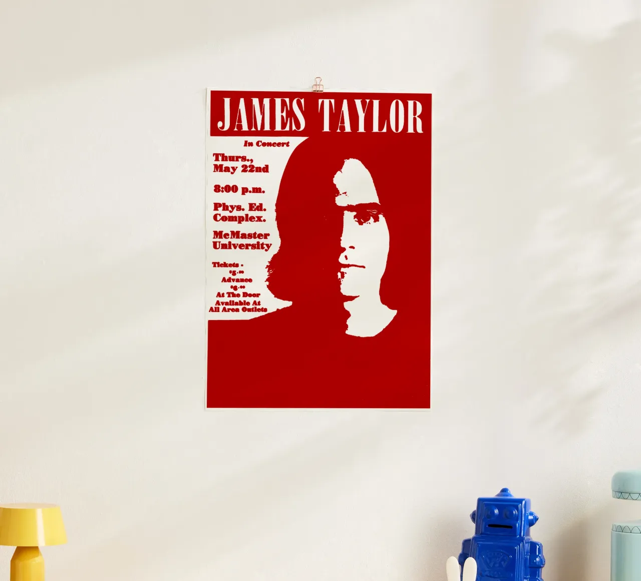 James Taylor - Singer poster con telaio in legno da Deepness