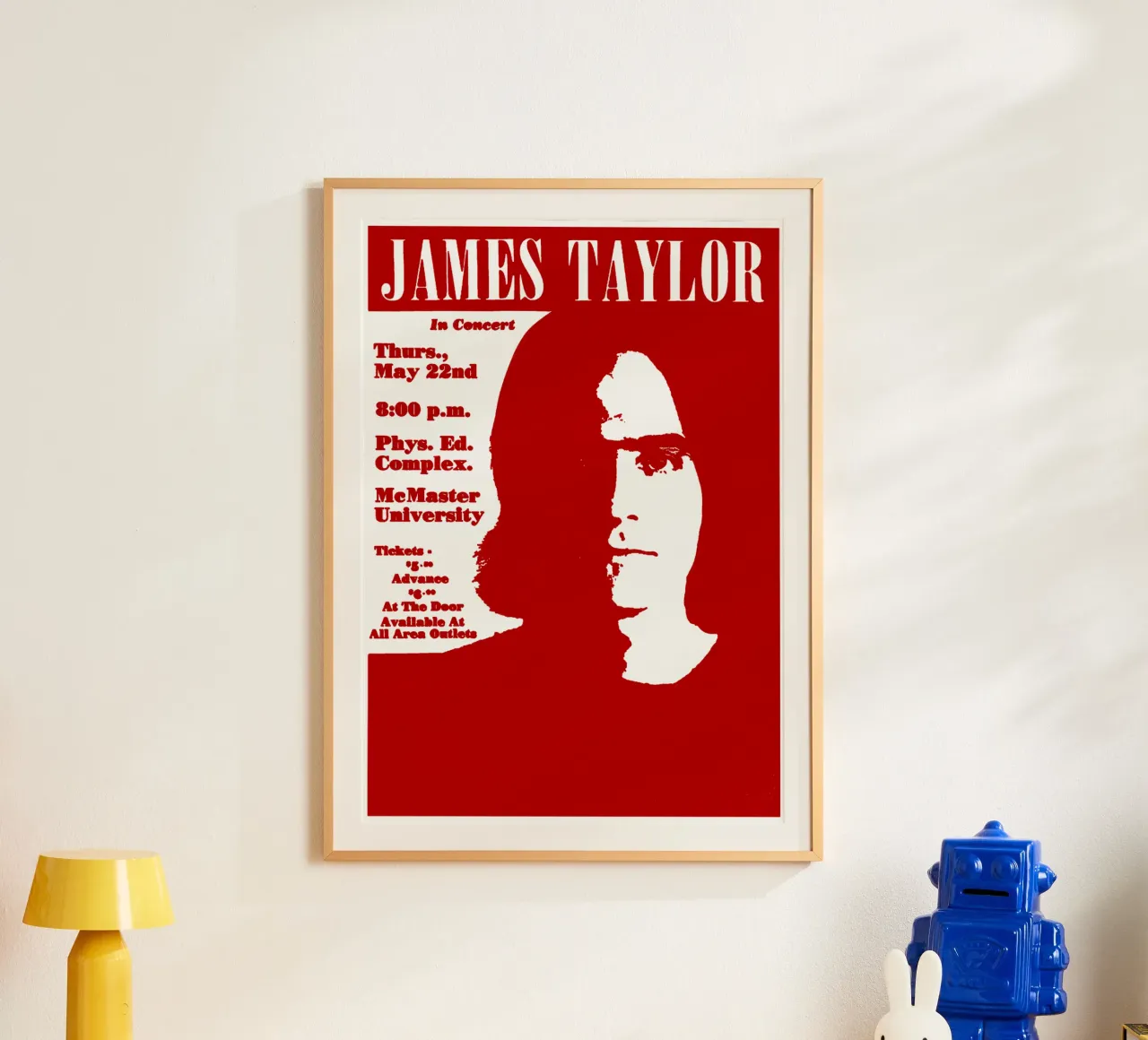 James Taylor - Singer poster con telaio in legno da Deepness