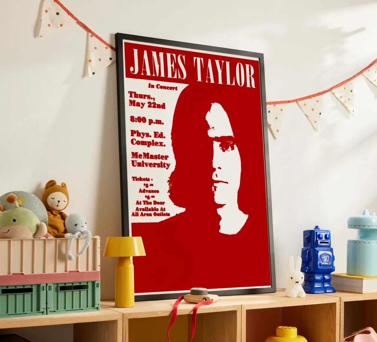 James Taylor - Singer poster con telaio in legno da Deepness