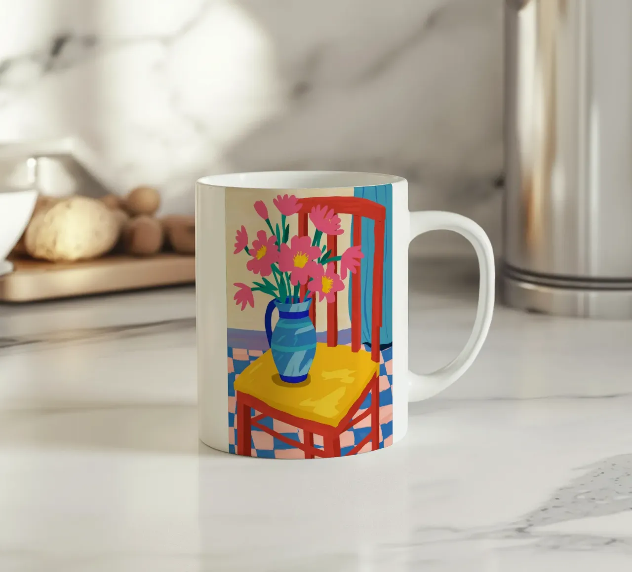 Vase bleu Table jaune mug en céramique de Stone Decade