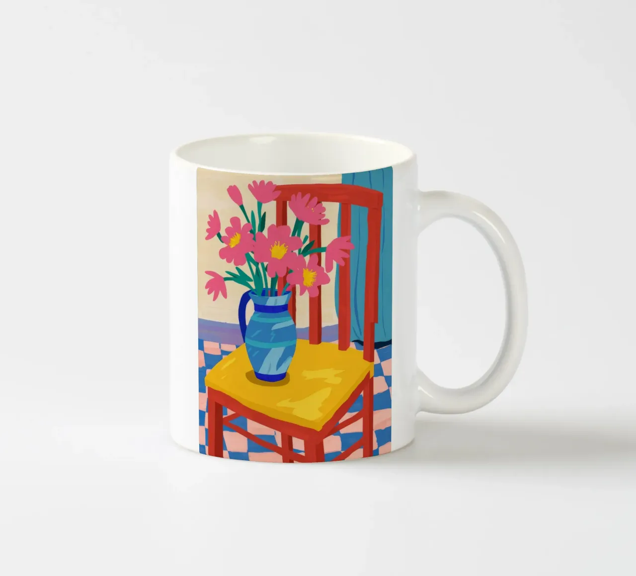 Vase bleu Table jaune mug en céramique de Stone Decade